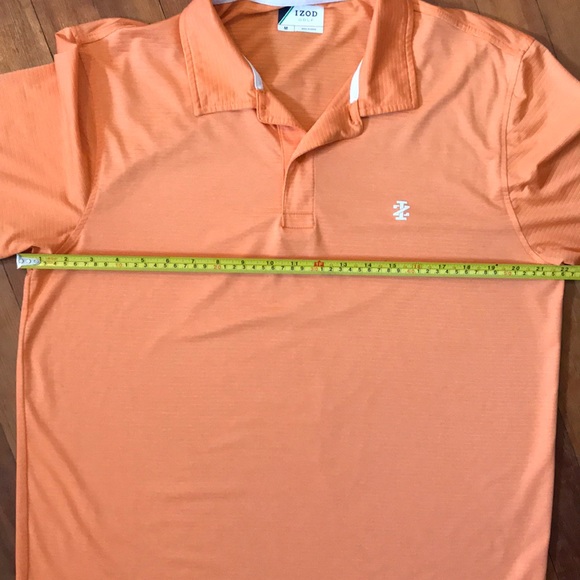 Men's Izod Golf Short Sleeve Orange Polo - Picture 2 of 8